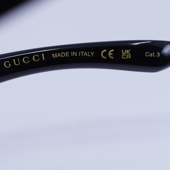 Gucci GG1574S 001 Sunglasses Black Rectangle Frame, Grey Lenses - Picture 5 of 11